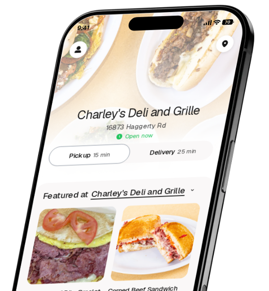 Charley's Deli and Grille app preview